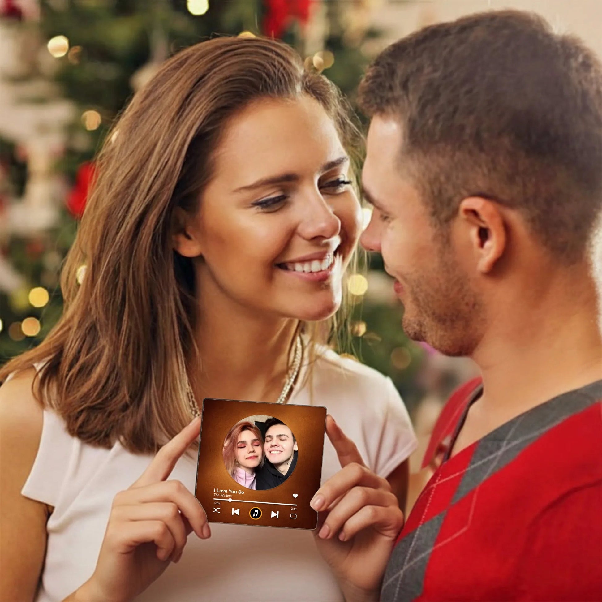Custom Music Plaque for Couples with Photo and Song - Romantic Gift Fridge Magnet MagicInPrints