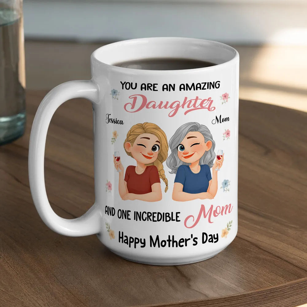 Personalized Mother's Day Mug for Mom and Daughter - Sentimental Gift Cup MagicInPrints