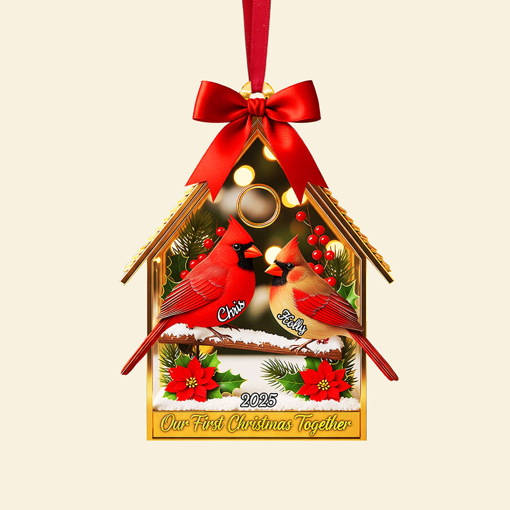 Couple Cardinal Christmas Ornament - Personalized Gifts For Couple Ornament MagicInPrints