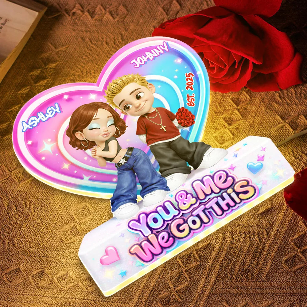 Personalized Romantic LED Night Light for Couples - Anniversary Gift Plaque MagicInPrints