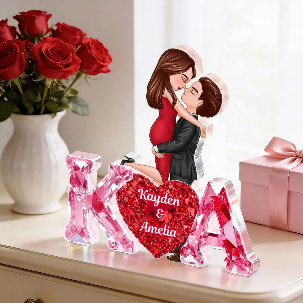 Personalized Couple Acrylic Plaque for Lovers with Names - Romantic Gift Plaque MagicInPrints