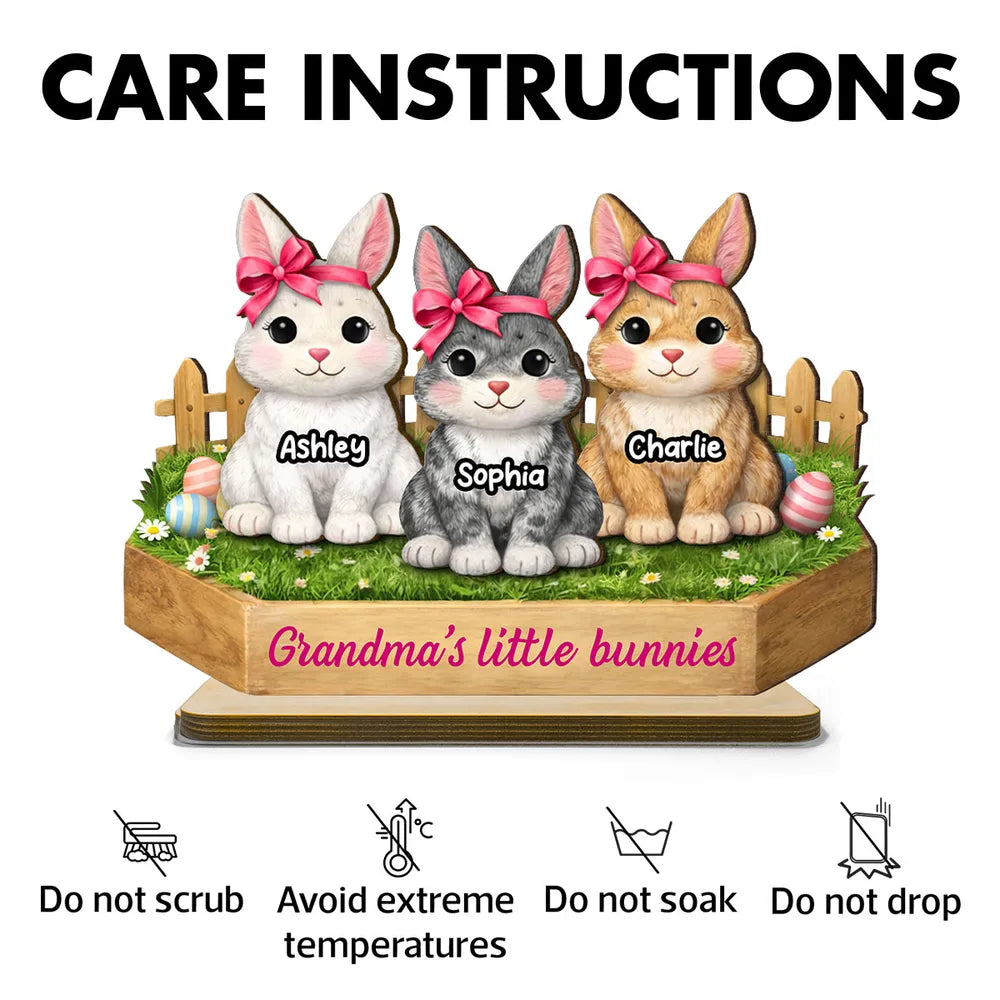 Personalized Bunny Figurine for Grandma - Easter Gift Plaque MagicInPrints