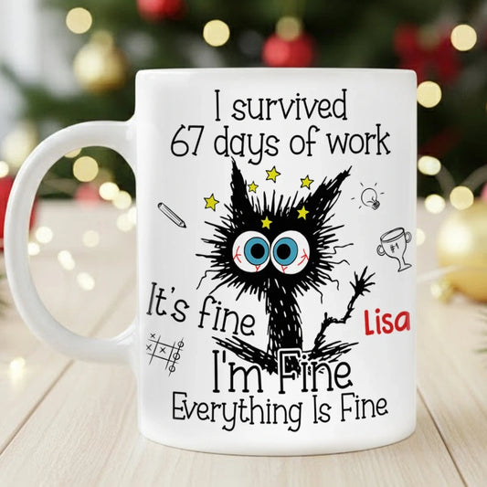 Custom Funny Cat Mug for Office Workers - Work Stress Relief Gift Cup MagicInPrints