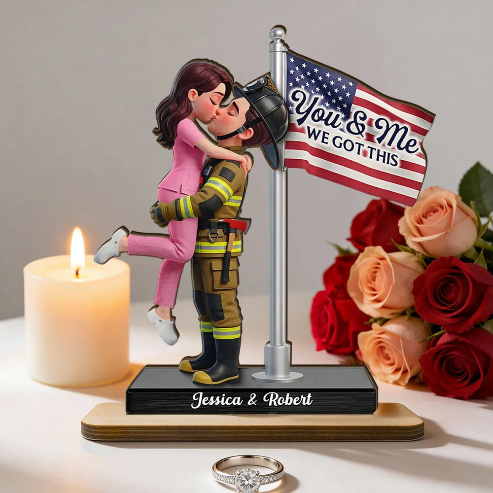 Personalized Couple Figurine for Police Officer and Nurse - Romantic Gift Plaque MagicInPrints