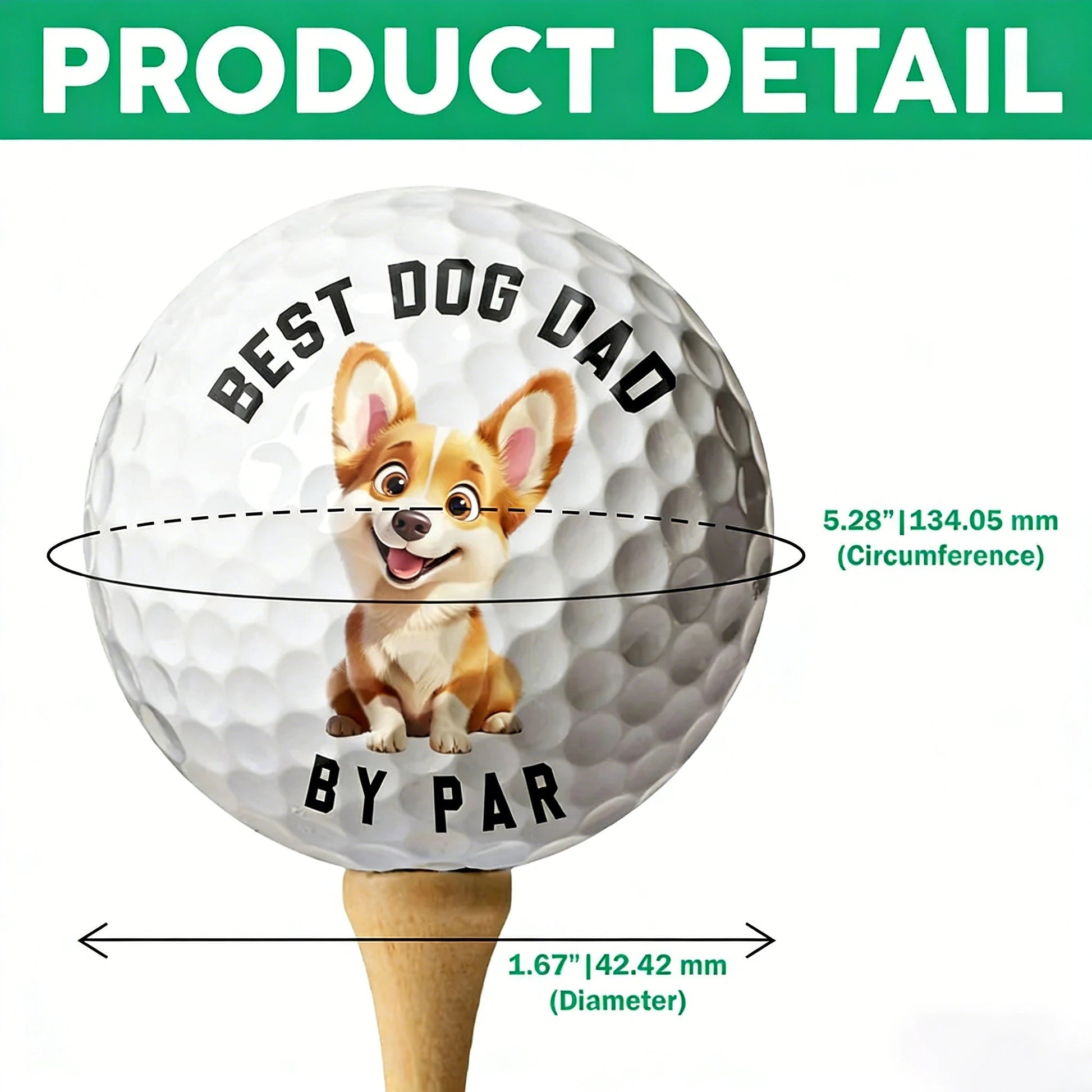 Personalized Golf Ball for Dog Lovers - Best Dog Dad Gift Sports MagicInPrints