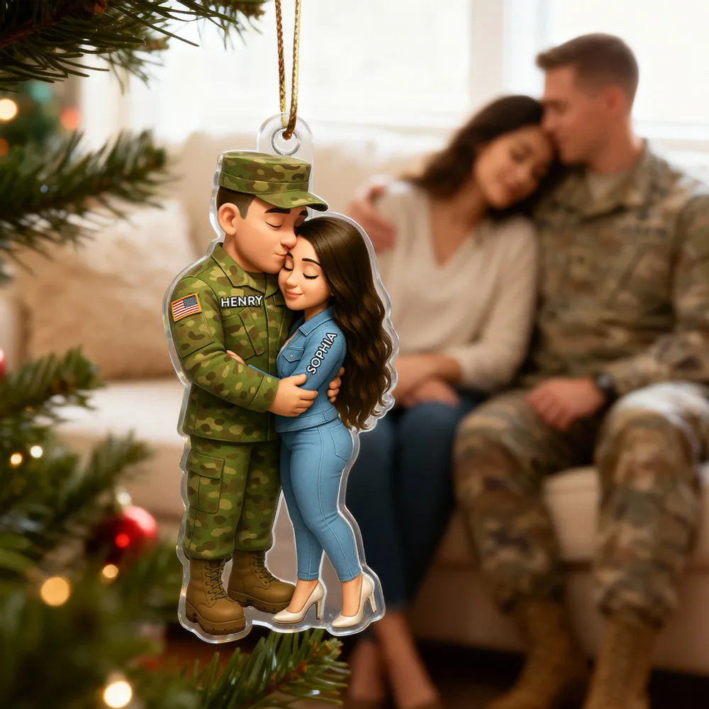 Custom Military Couple Ornament - Personalized Christmas Gift for Soldiers Ornament MagicInPrints