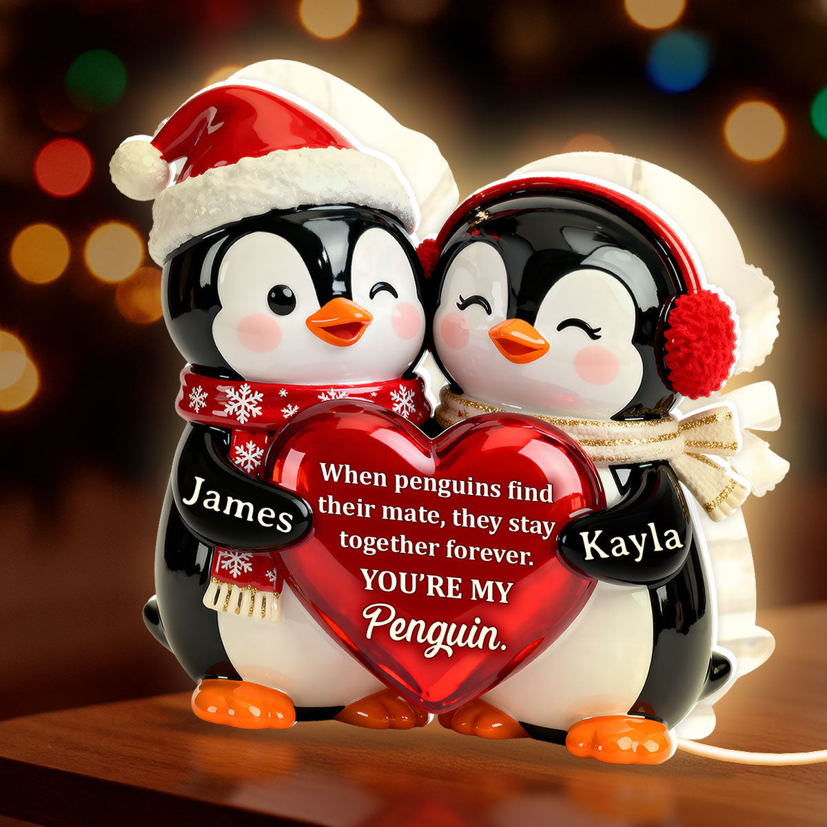 Personalized Penguin Couple Figurine for Couples - Romantic Gift Plaque MagicInPrints