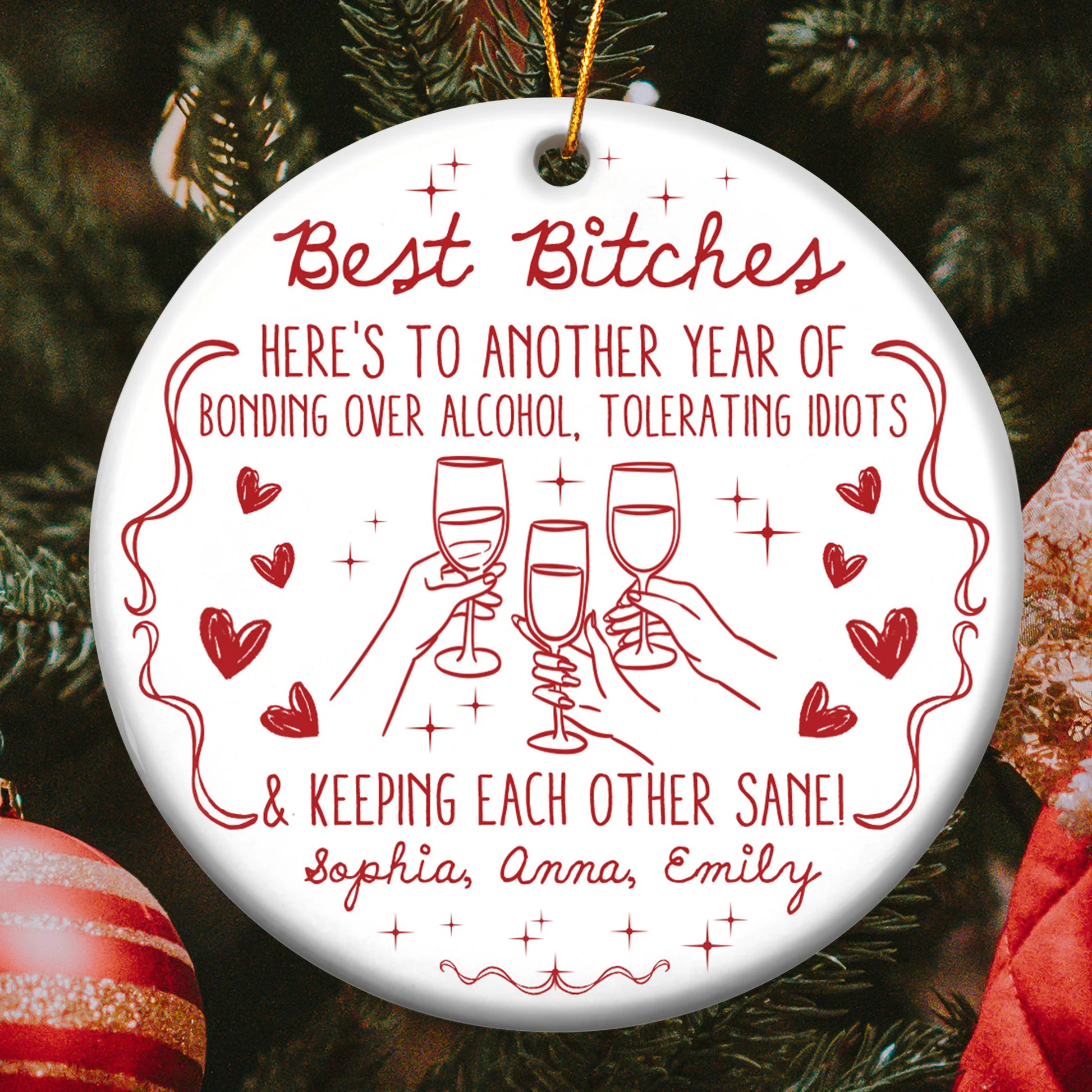 Personalized Funny Christmas Ornament for Friends - Celebrating Friendship Ornament MagicInPrints