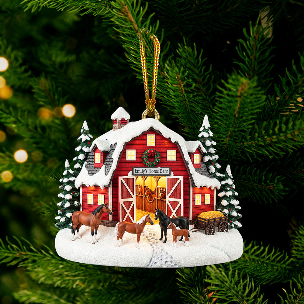 “Celebrate Your Love for Horses” - Farm Style Christmas Ornament, Personalized Gift for Horse Lovers Ornament MagicInPrints