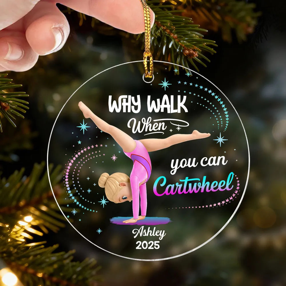 Personalized Gymnastics Christmas Ornament for Kids - Custom Name Decoration Ornament MagicInPrints
