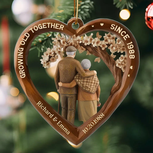 Personalized Heart-Shaped Anniversary Ornament for Couples - Sentimental Keepsake Ornament MagicInPrints
