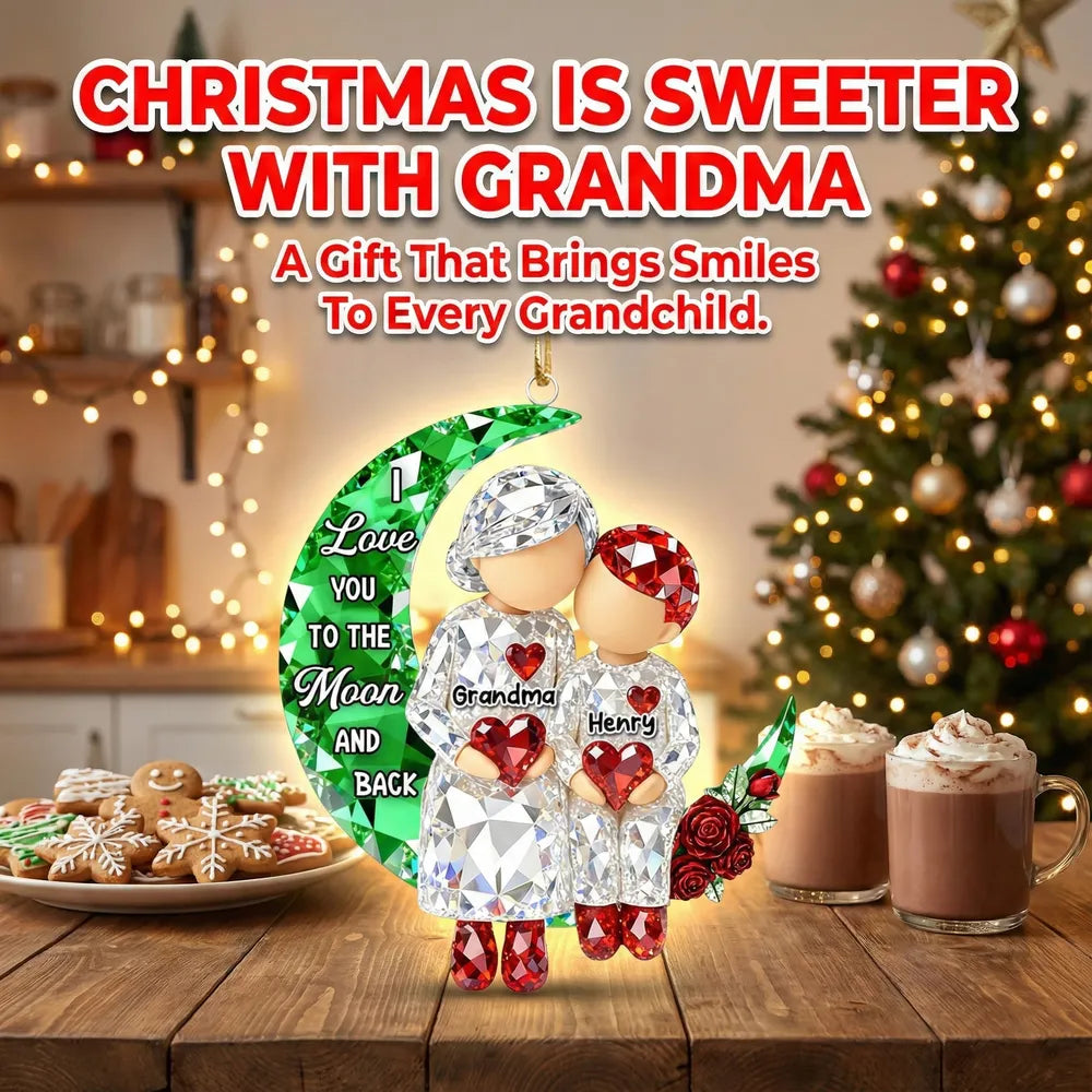 Personalized Crystal Ornament for Grandma and Grandchild - Sentimental Gift for Family Love Ornament MagicInPrints