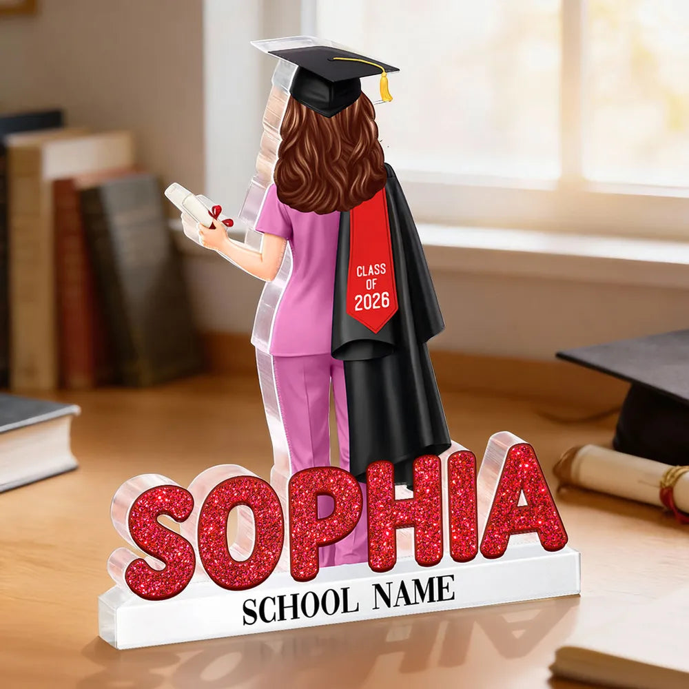 Personalized Graduation Nurse Figurine for Class of 2026 - Custom Gift Plaque MagicInPrints