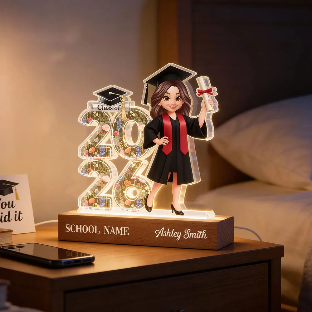 Personalized Graduation Acrylic Plaque for Class of 2026 - Custom School Name and Graduate Plaque MagicInPrints