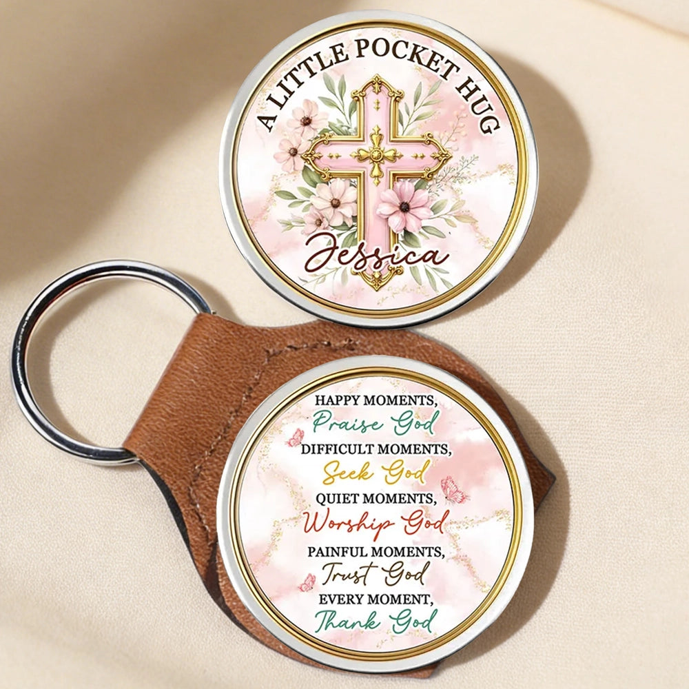 Personalized Religious Pocket Hug Keychain for Women - Inspirational Gift Keychain MagicInPrints