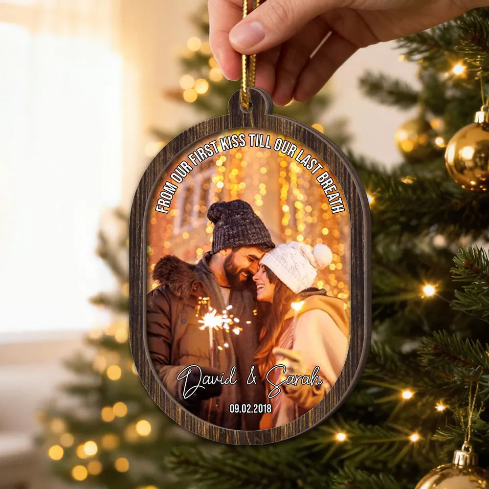 Personalized Couples Wooden Ornament - Romantic Keepsake for Christmas Ornament MagicInPrints