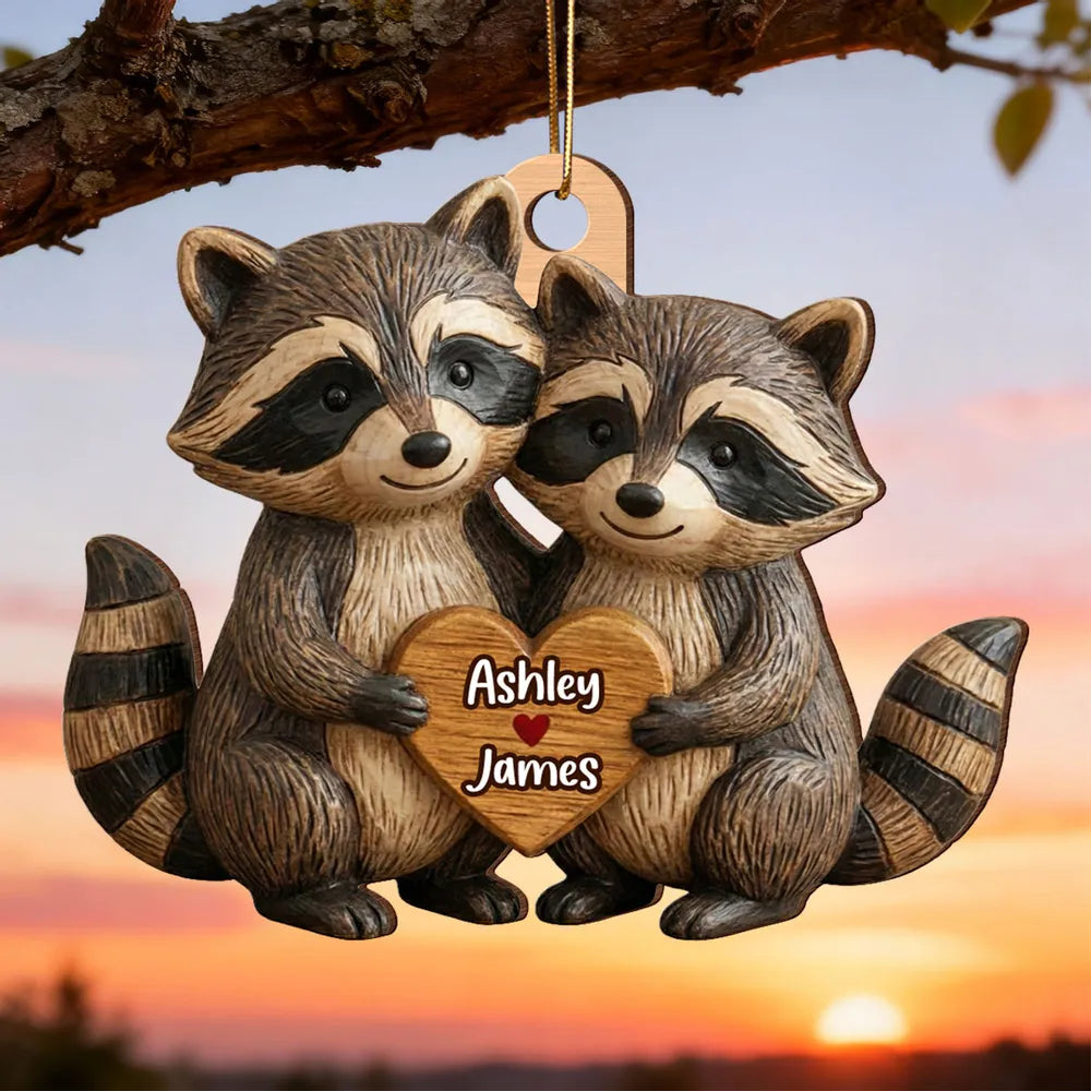 Personalized Animal Couple Ornament for Couples - Holiday Gift Ornament MagicInPrints