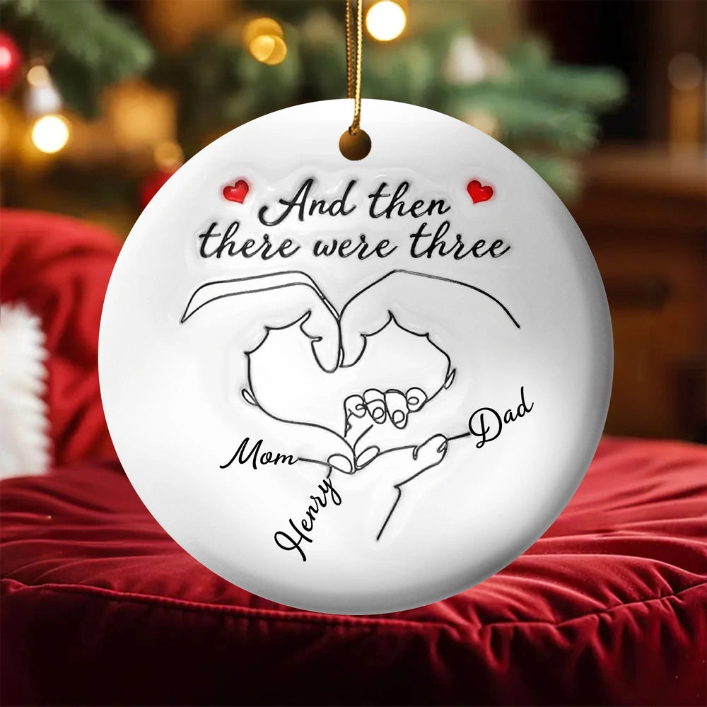 Personalized Family Ornament for New Parents - Holiday Keepsake Ornament MagicInPrints