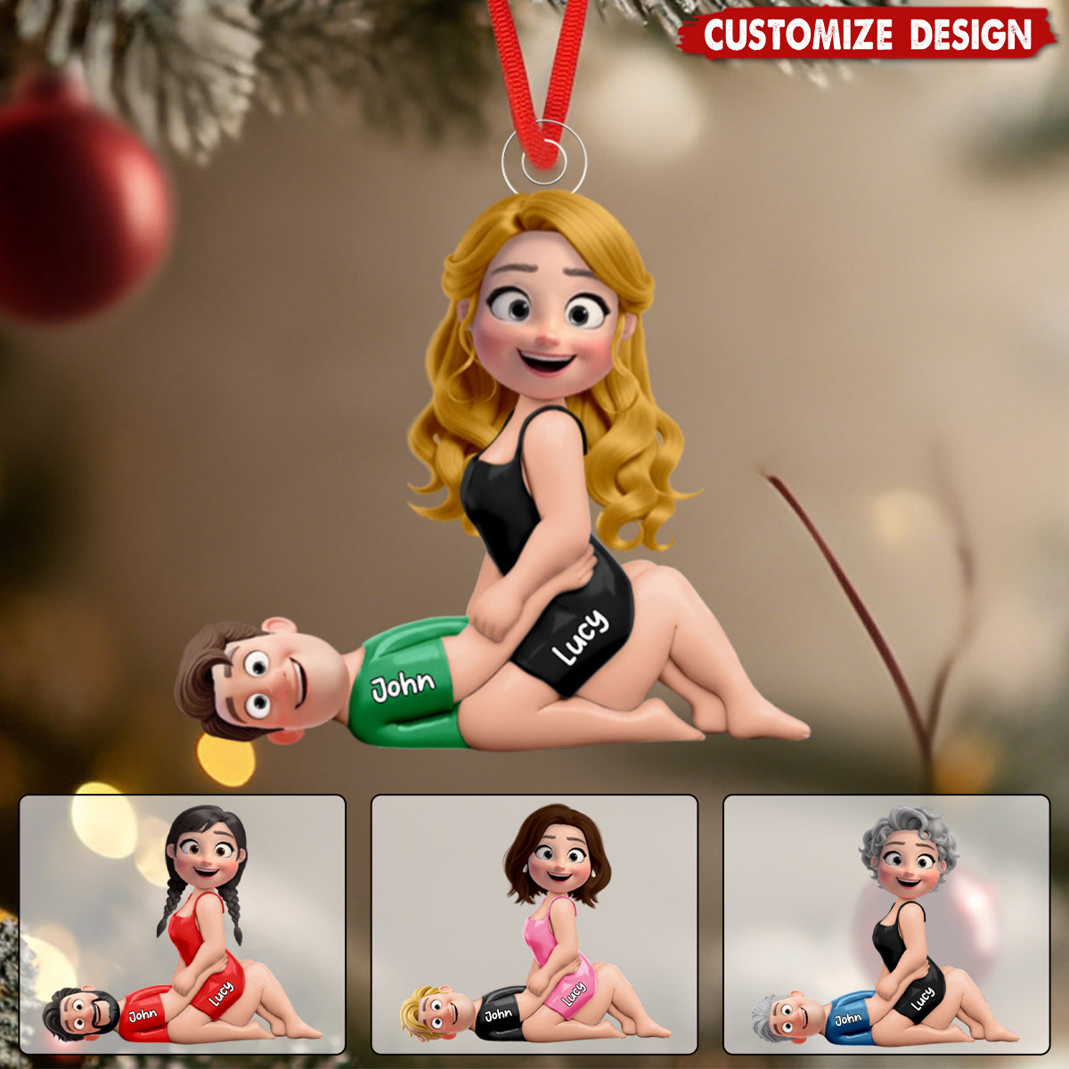 Custom Couple Christmas Ornament - Personalized Funny Gift for Couples Ornament MagicInPrints