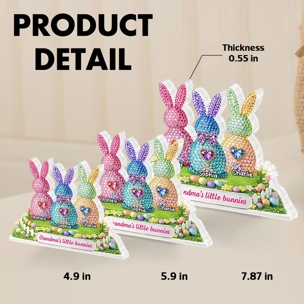 Personalized Crystal Bunny Figurines for Kids - Easter Decoration Gift Plaque MagicInPrints