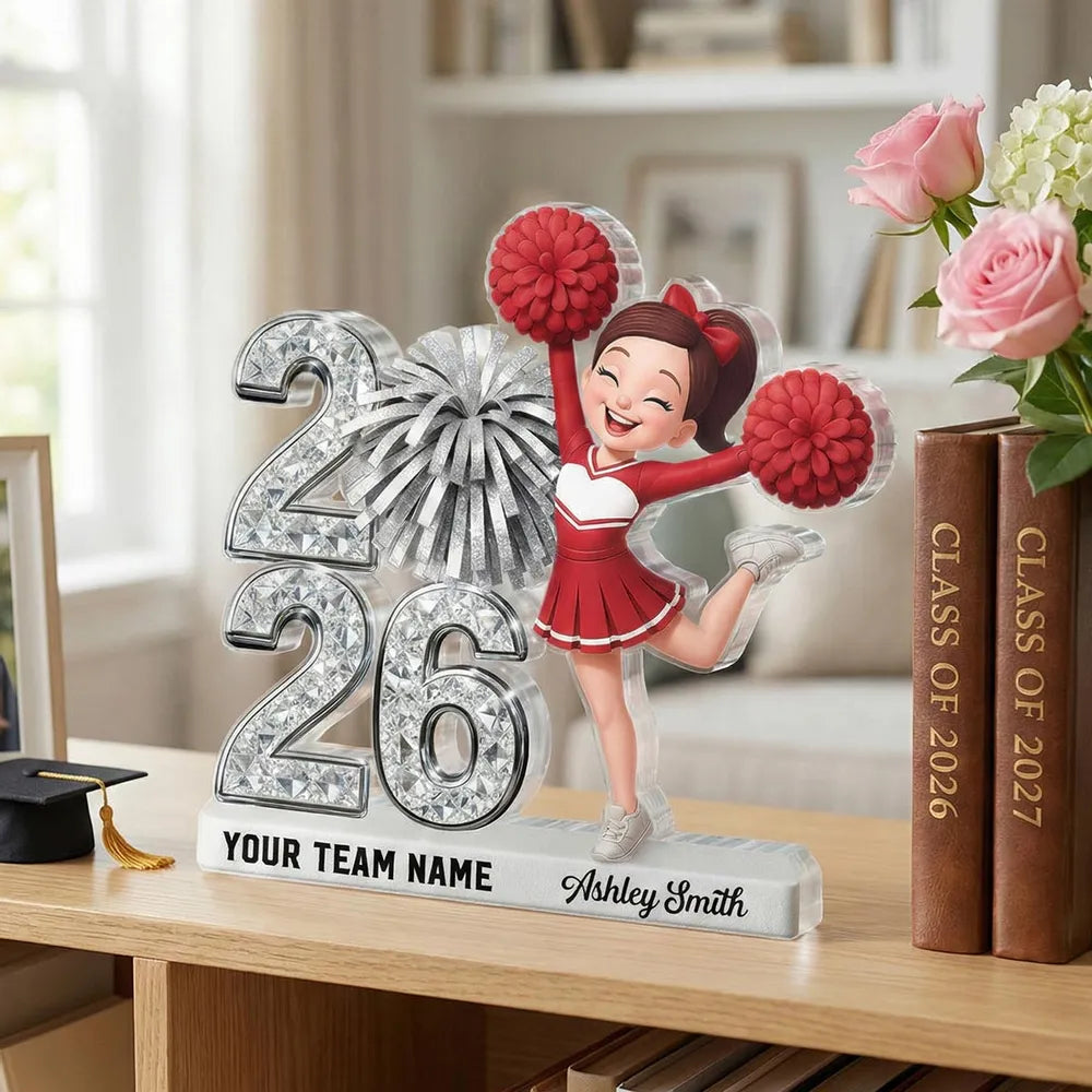 Personalized Cheerleader Graduation Keepsake for Class of 2026 - Custom Name Gift Plaque MagicInPrints
