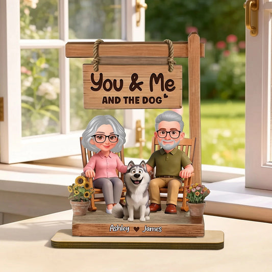 Personalized Wooden Figurine for Dog Lovers - Anniversary Gift for Couples Plaque MagicInPrints