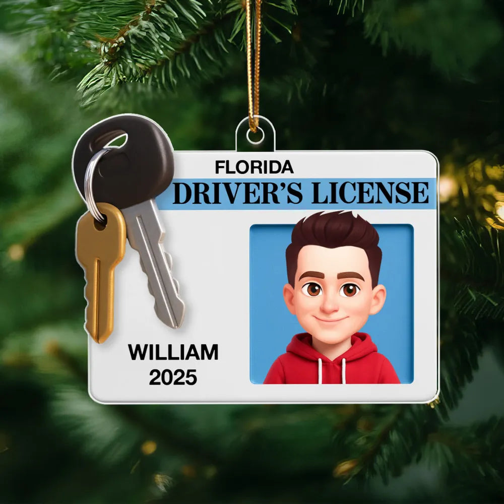 Custom Cartoon Driver's License Keychain for Teens - Fun Novelty Gift Ornament MagicInPrints