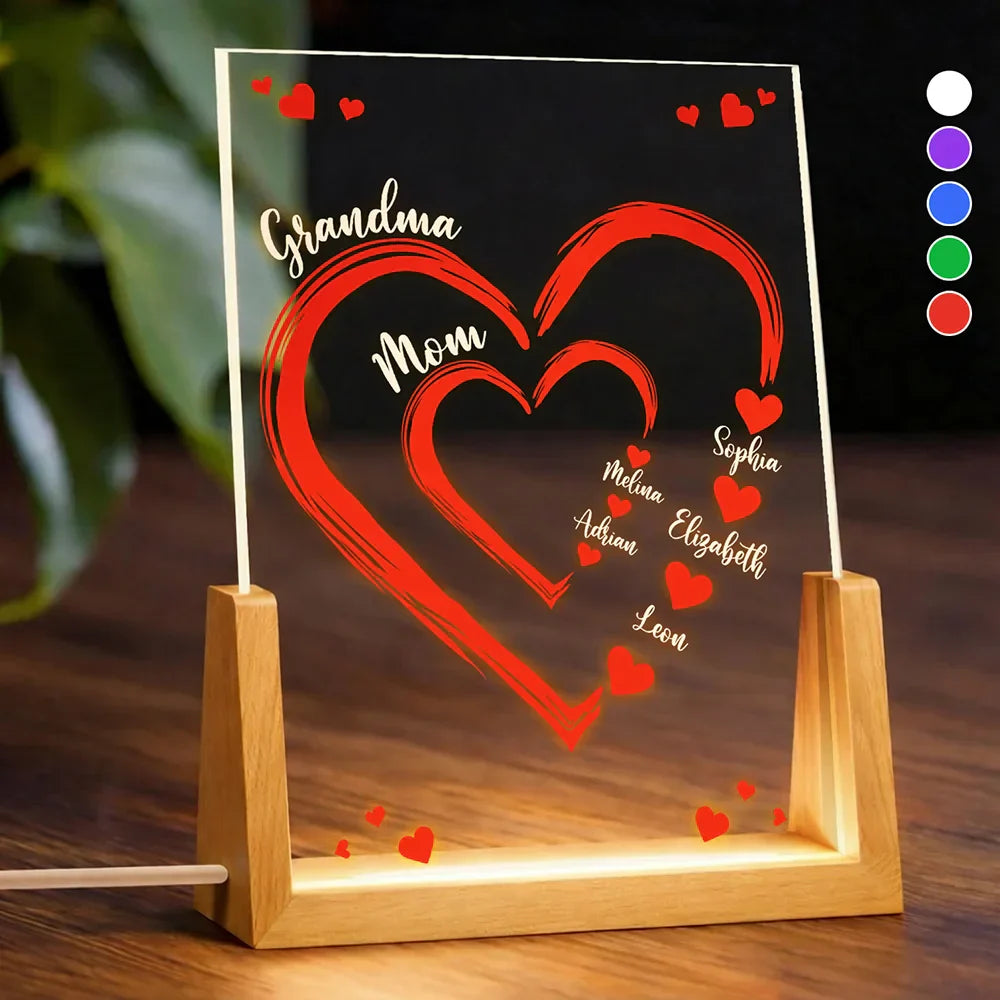 Personalized Heart Acrylic Plaque for Family - Mother's Day Gift Plaque MagicInPrints