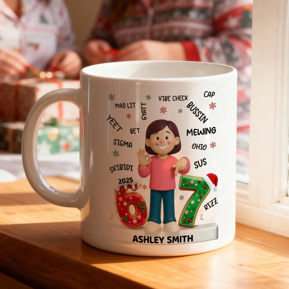 Personalized Kids Christmas Mug with Funny Slang and Year - Holiday Gift Cup MagicInPrints