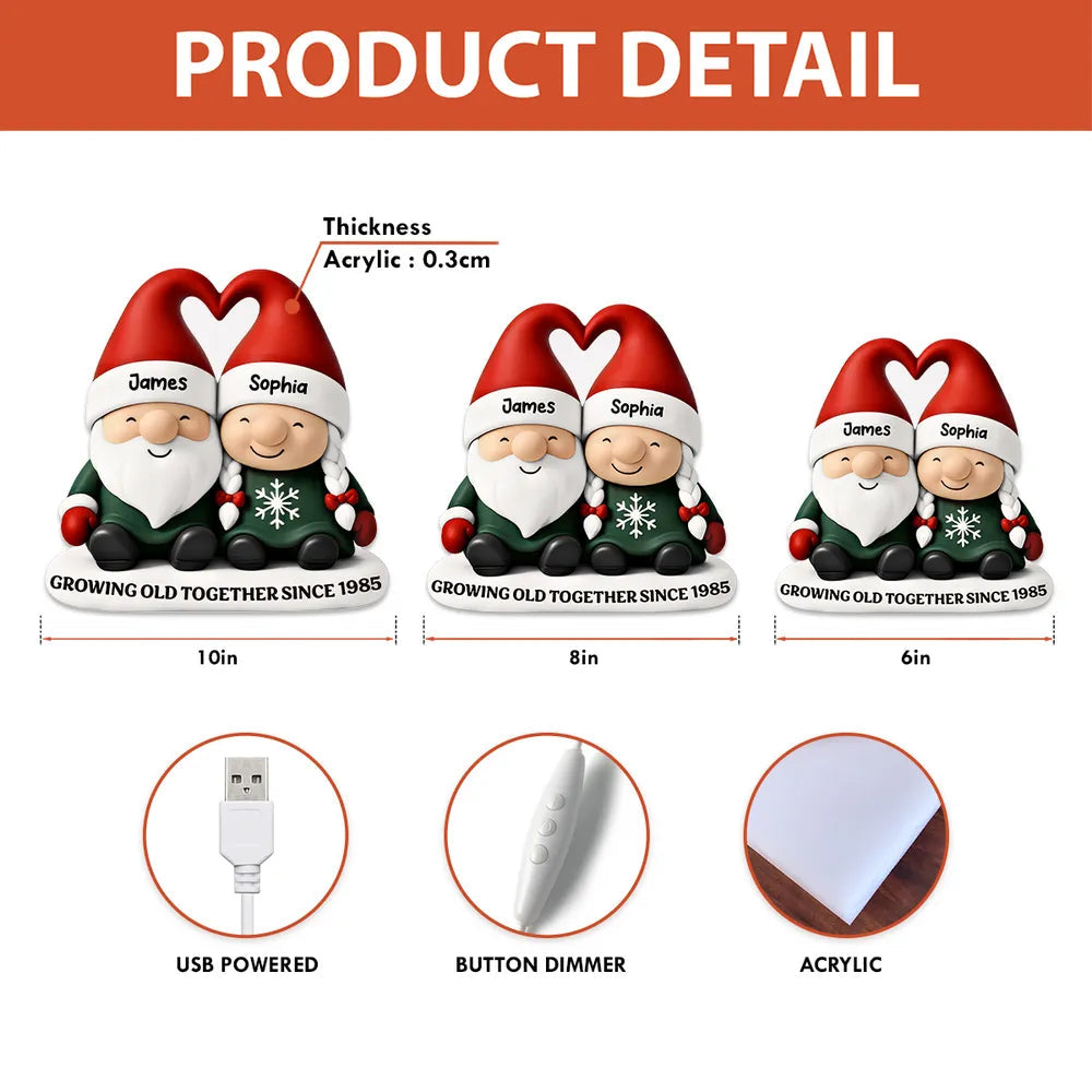 Personalized Couple Gnome Figurine for Christmas - Sentimental Gift Plaque MagicInPrints
