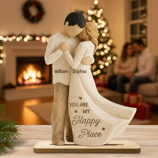 Personalized Couple Figurine - Romantic Gift with Names - Holiday Home Decor Plaque MagicInPrints
