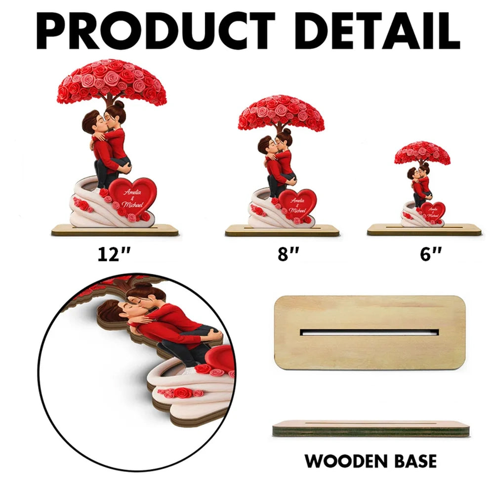 Personalized Romantic Couple Figurine for Lovers - Valentine's Day Gift Plaque MagicInPrints