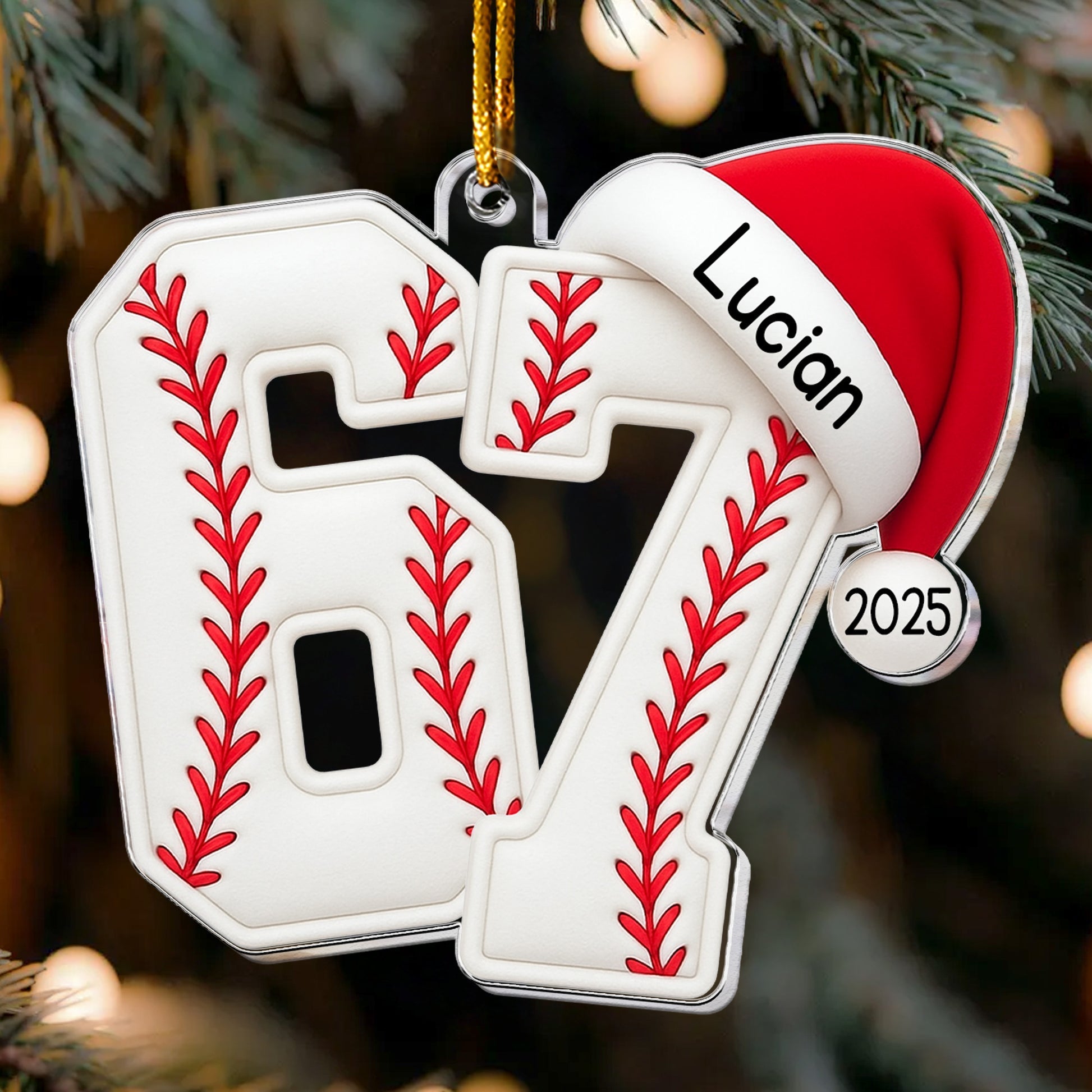Personalized Sports Number Christmas Ornaments for Kids - Holiday Gift Ornament MagicInPrints