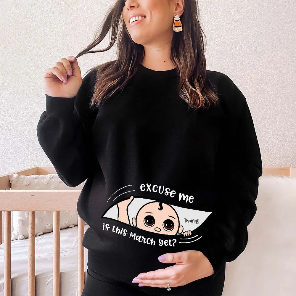 Personalized Maternity T-Shirt for Moms - Funny Baby Announcement Cloth MagicInPrints