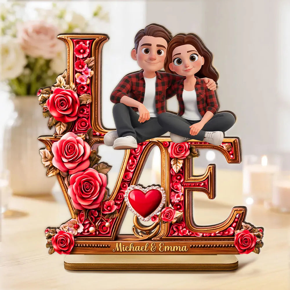 Personalized Couple Figurine Love Display - Romantic Gift for Anniversaries Plaque MagicInPrints