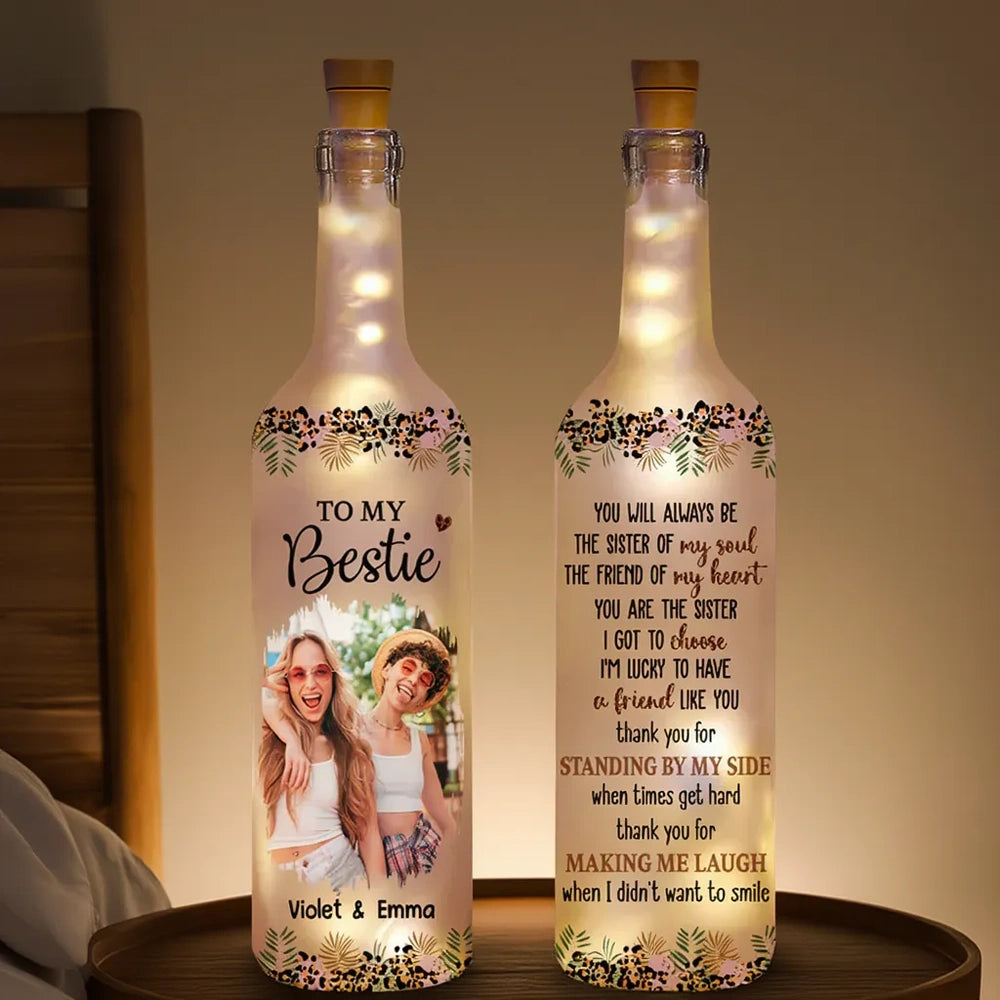 Personalized LED Wine Bottle Lamp for Best Friends - Sentimental Gift Lamp MagicInPrints