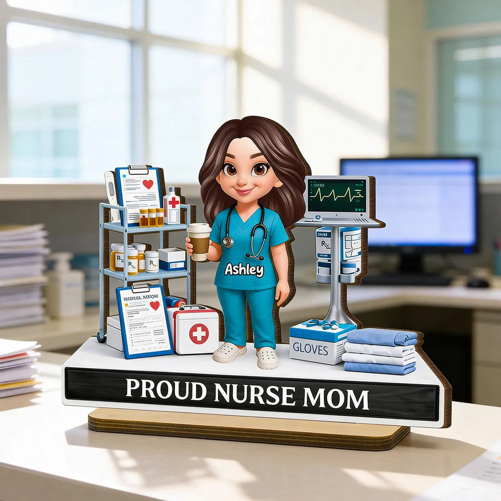 Personalized Nurse Figurine for Proud Nurse Moms - Custom Gift for Healthcare Heroes Plaque MagicInPrints