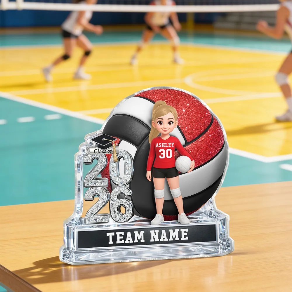 Custom Volleyball Player Acrylic Trophy for Graduates - Class of 2026 Keepsake Plaque MagicInPrints