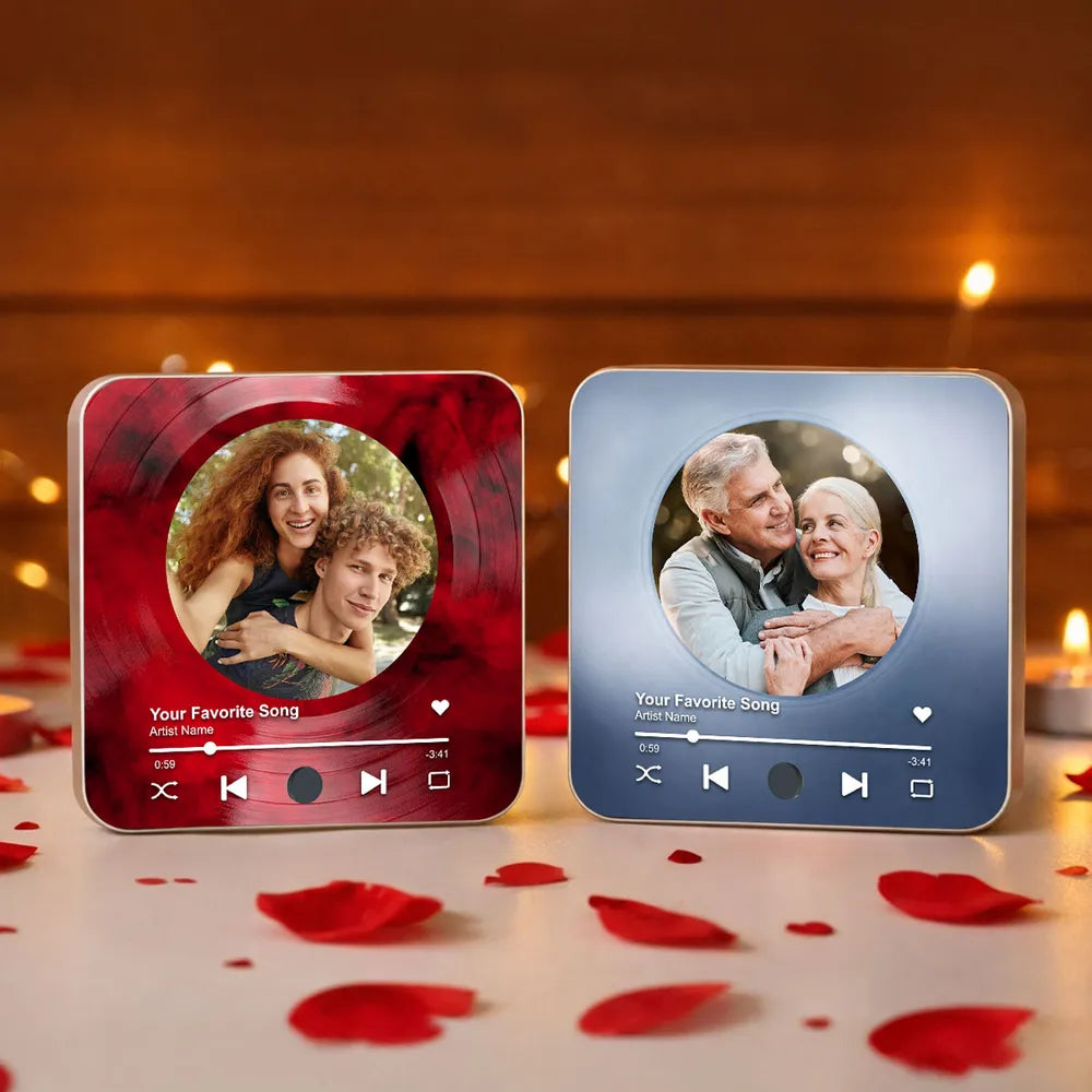 Custom Music Plaque for Couples with Photo and Song - Romantic Gift Fridge Magnet MagicInPrints