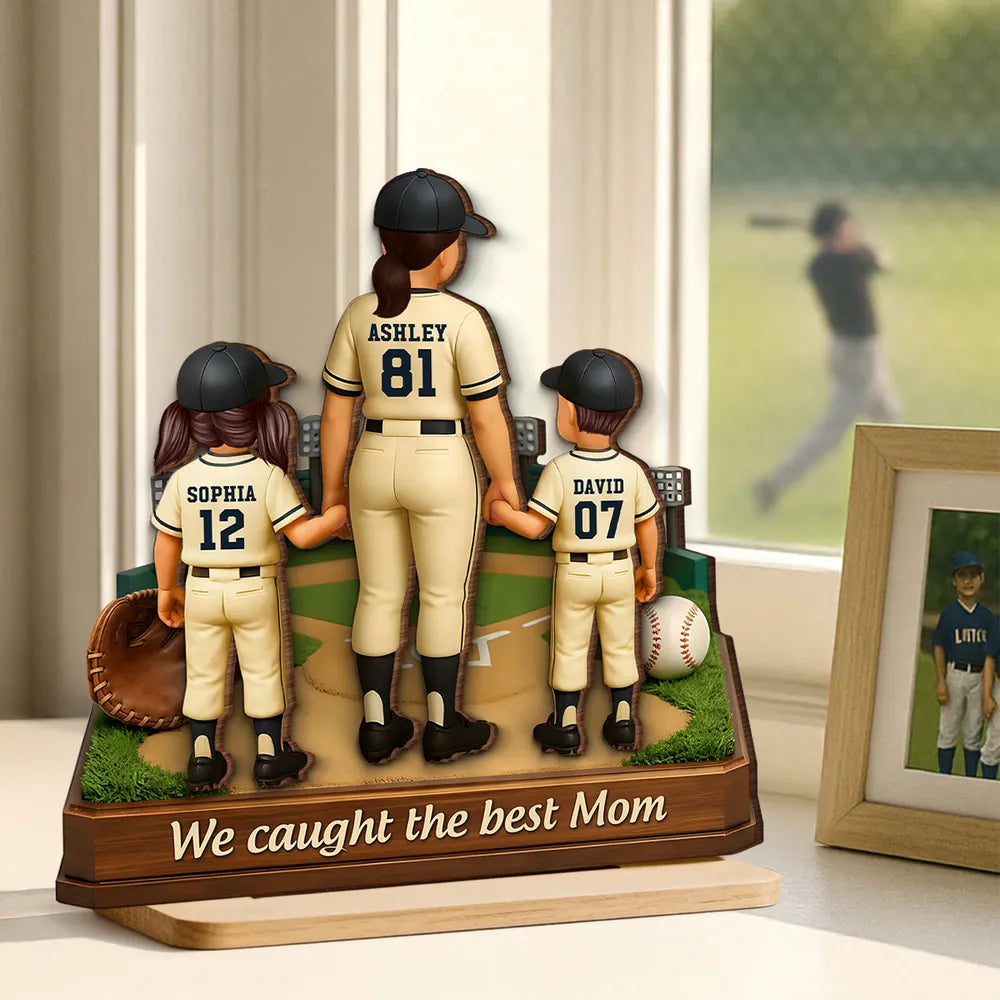 Personalized Baseball Family Figurine for Mom - Mother's Day Gift Plaque MagicInPrints