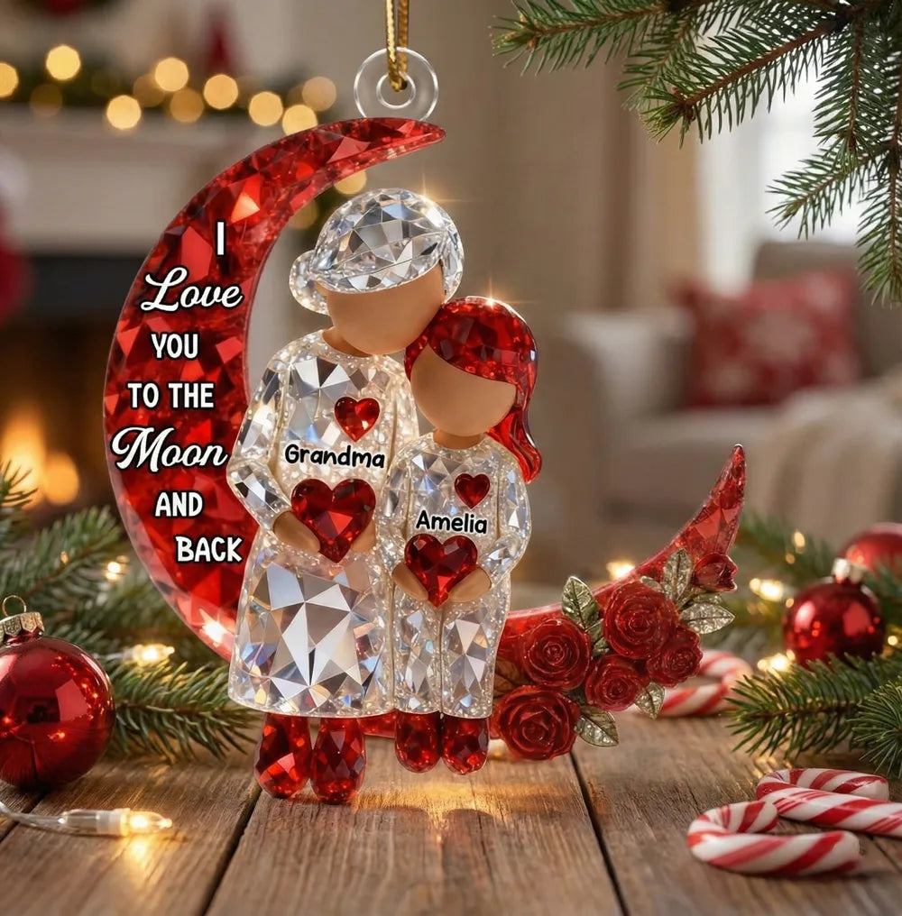 Personalized Crystal Ornament for Grandma and Grandchild - Sentimental Gift for Family Love Ornament MagicInPrints