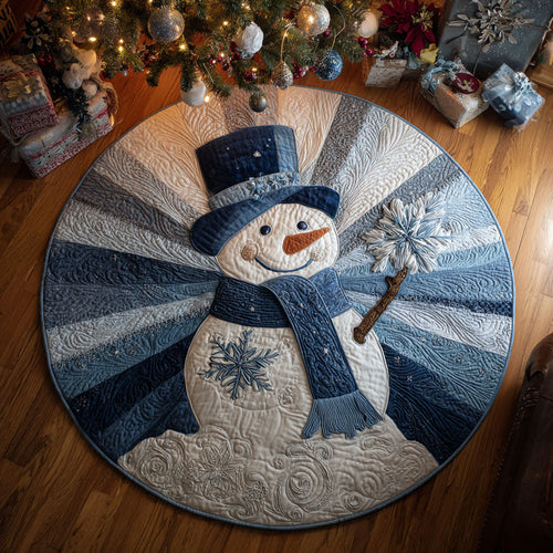 Spread Joy This Holiday – Quilted Round Mat – Gift for Snowman Lovers Quilted Round Mat MagicInPrints