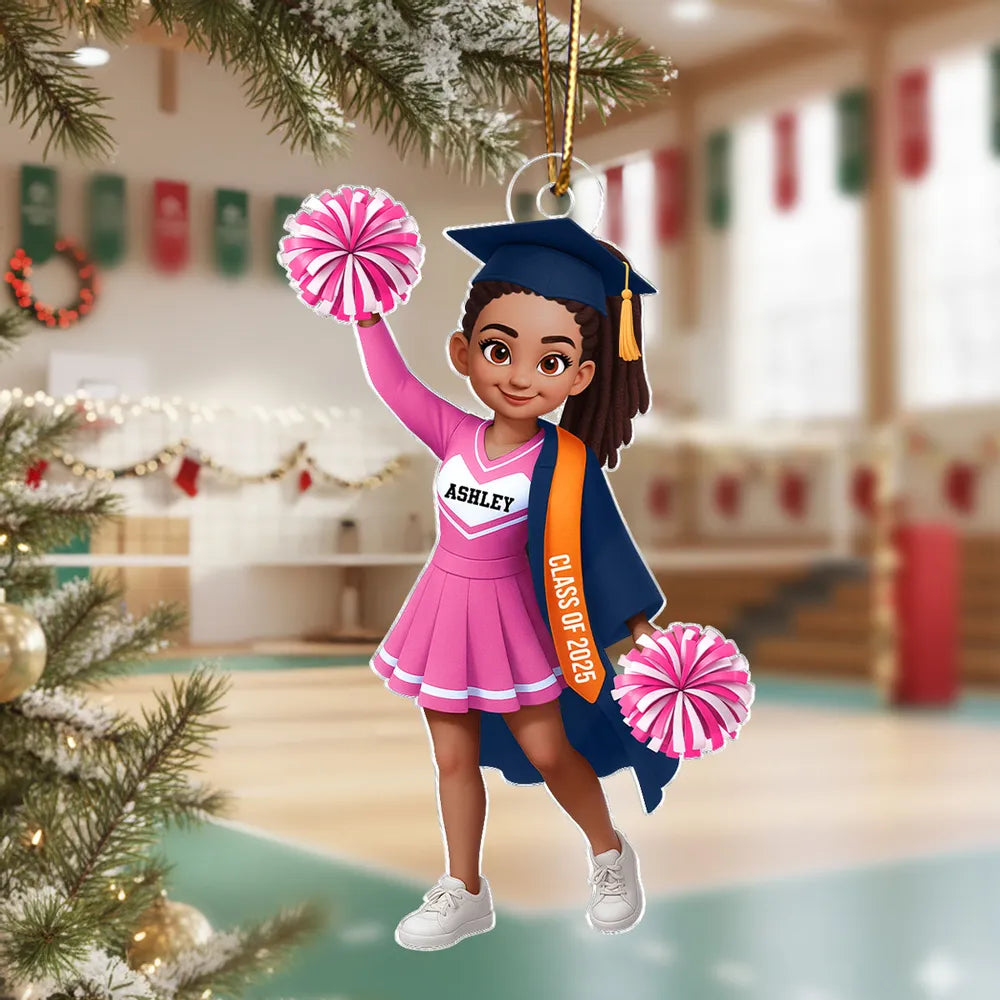 Custom Cheerleader Graduation Ornament for Class of 2025 - Personalized Gift Ornament MagicInPrints