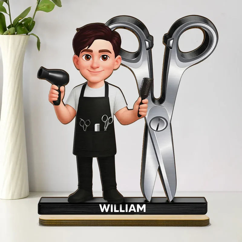 Custom Hair Stylist Figurine for Salon Professionals - Personalized Gift Plaque MagicInPrints