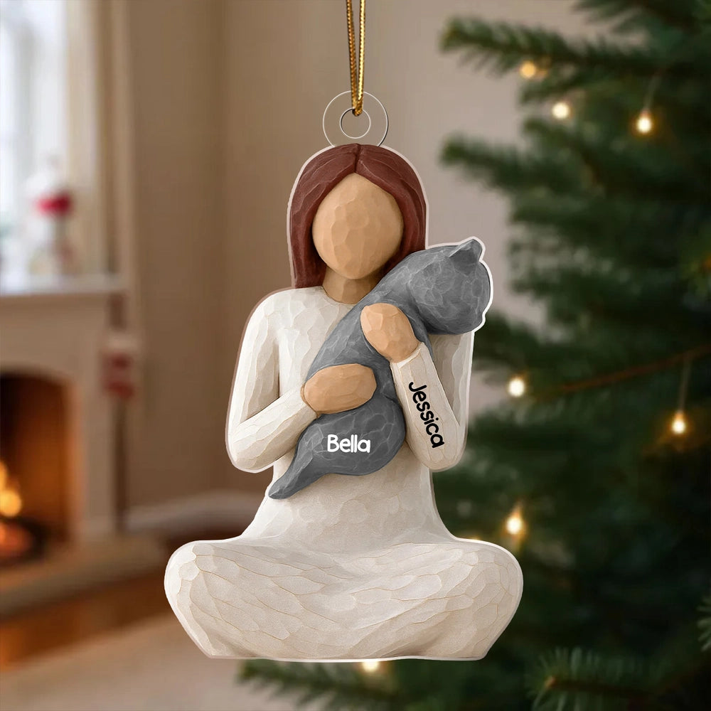 Custom Wooden Family Ornament with Pet Names - Christmas Gift Ornament MagicInPrints