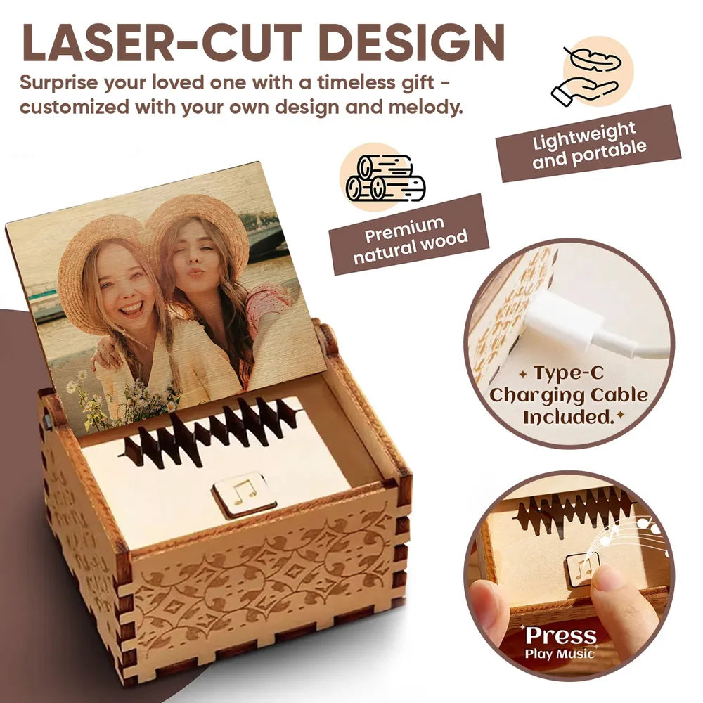 Custom Photo Music Box for Couples - Romantic Gift Idea Plaque MagicInPrints