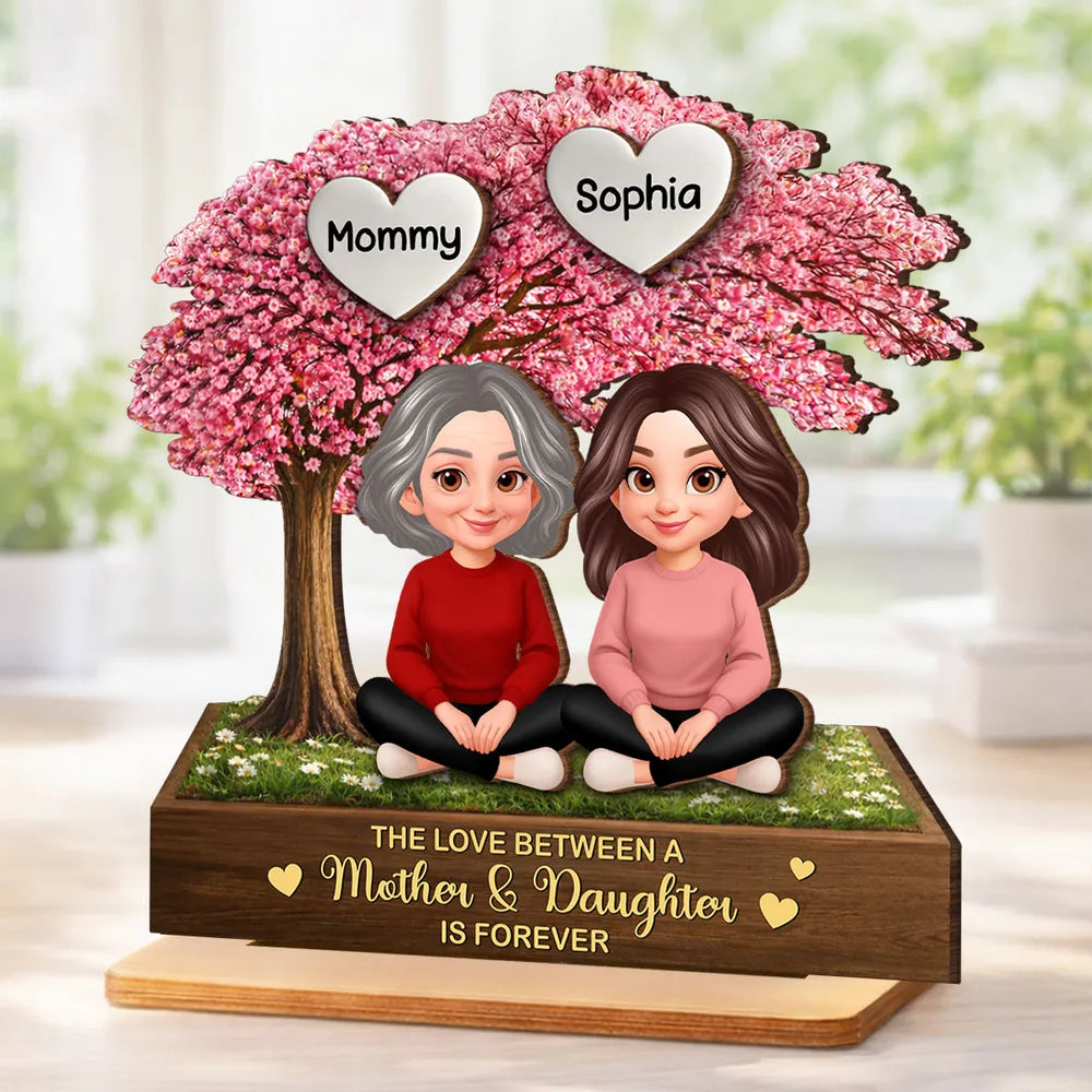 Personalized Mother Daughter Figurine Gift - Custom Names Keepsake for Family Love Plaque MagicInPrints