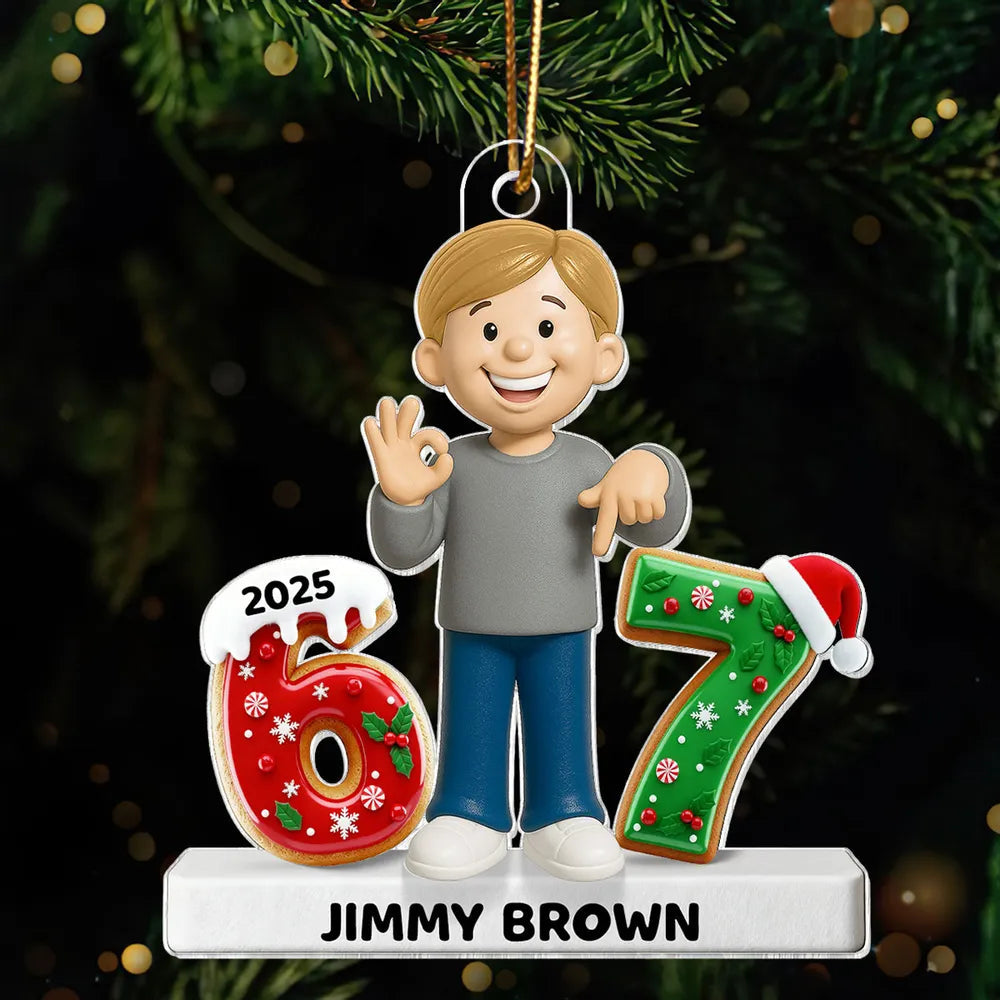 Personalized Boy Christmas Ornament 2025 - Custom Name Holiday Decoration Ornament MagicInPrints
