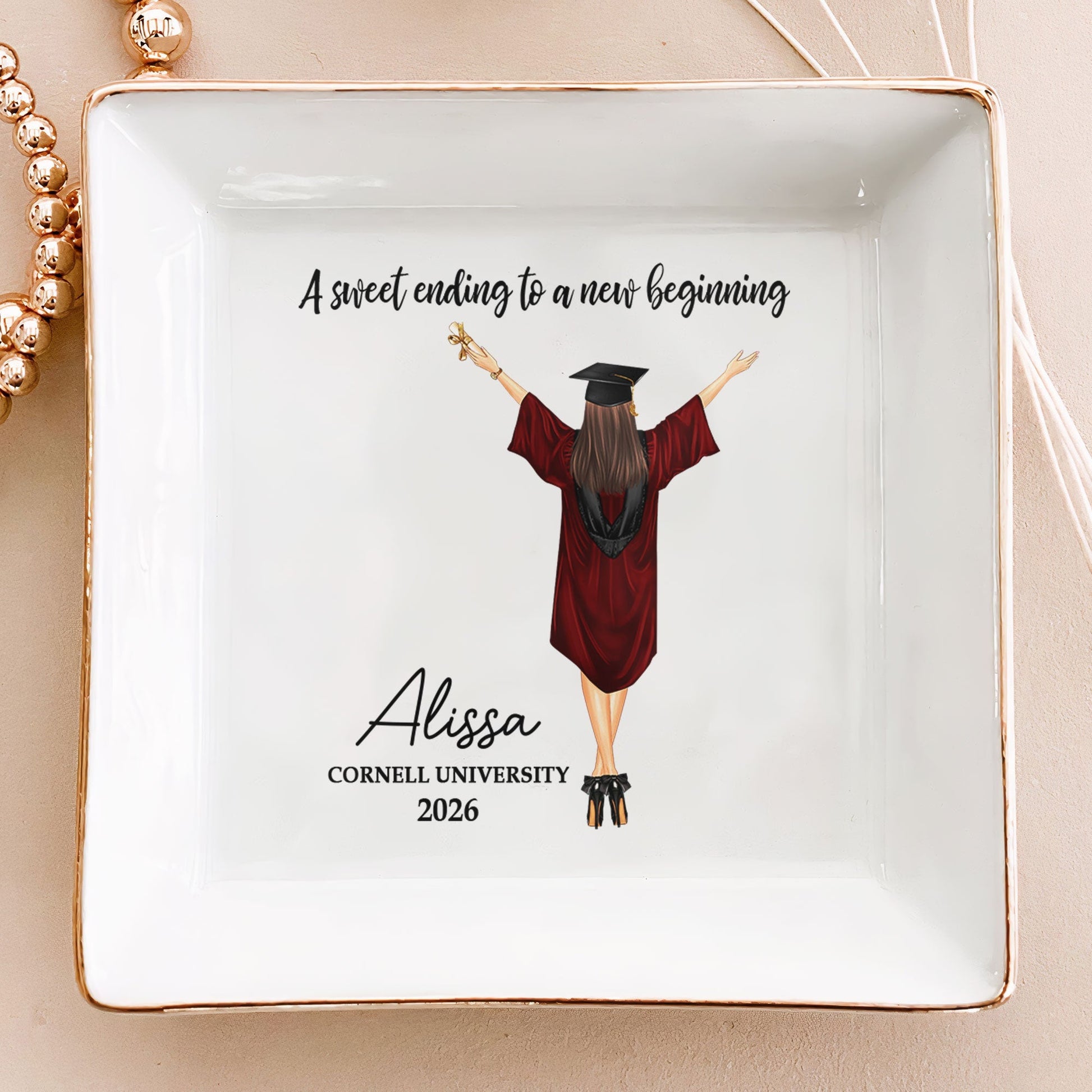 Personalized Graduation Jewelry Dish for Her - Class of 2026 Keepsake Jewelry MagicInPrints