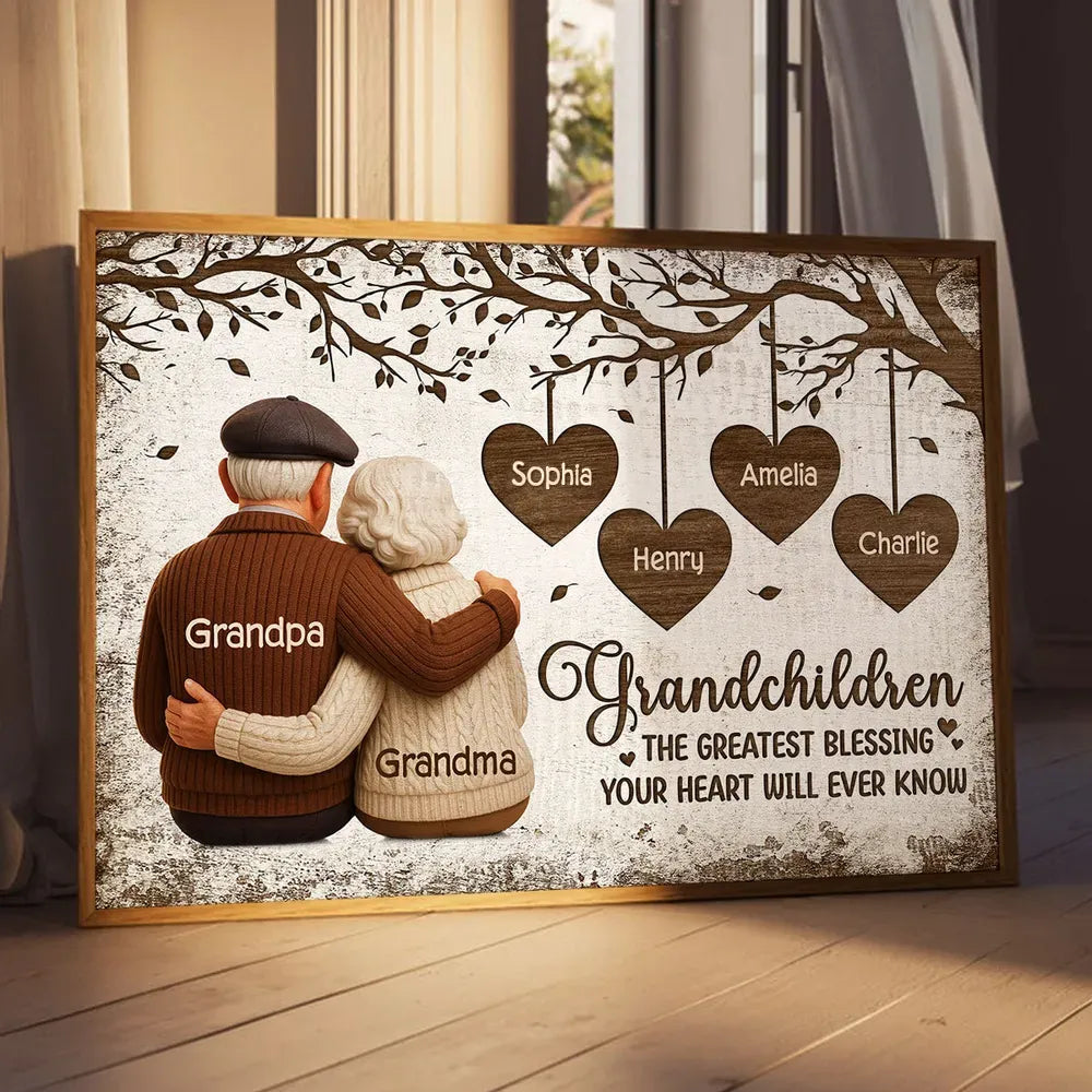 Personalized Grandparents Canvas Art for Family - Sentimental Home Decor Gift Poster or Canvas MagicInPrints